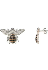 Honey Bee Stud Earrings Silver - Femstylo
