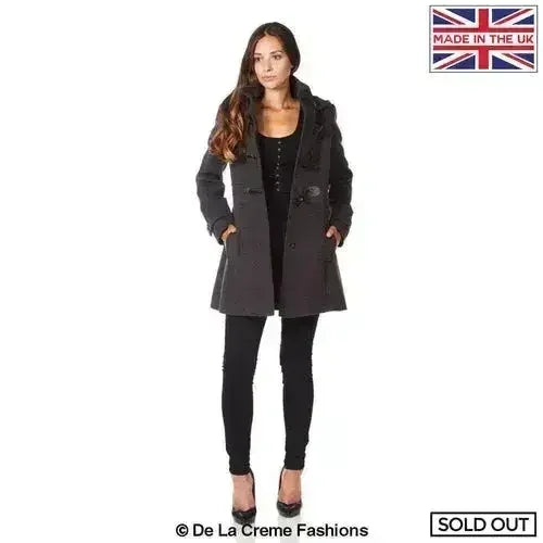 Hooded Toggle Fastened Slim Fit Coat - Femstylo