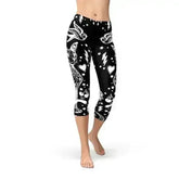 Womens Black Magic Cat Capri Leggings - Femstylo