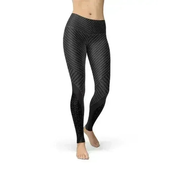 Womens Carbon Fiber Sports Leggings - Femstylo