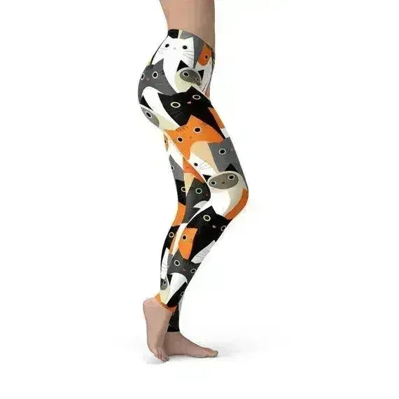 Womens All Over Print Cats Leggings - Femstylo
