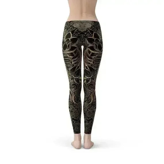 Womens Koi Fish Black Leggings - Femstylo
