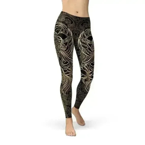 Womens Koi Fish Black Leggings - Femstylo