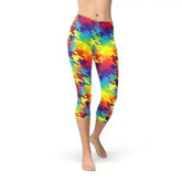 Womens Rainbow Houndstooth Capri Leggings - Femstylo