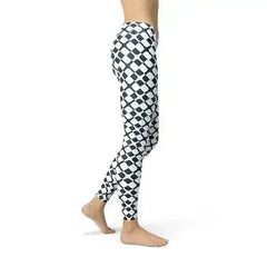 Womens Geometric Blue Tile Leggings - Femstylo