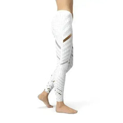 Womens White Stripes Leggings - Femstylo