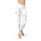 Womens White Stripes Leggings - Femstylo