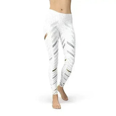 Womens White Stripes Leggings - Femstylo