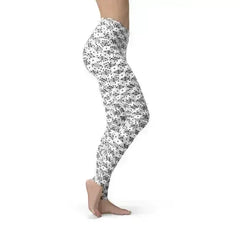 Womens Black and White Dice Leggings - Femstylo