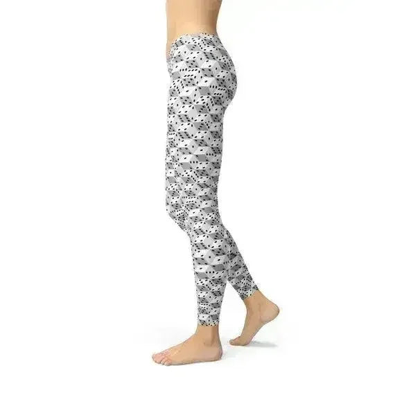 Womens Black and White Dice Leggings - Femstylo