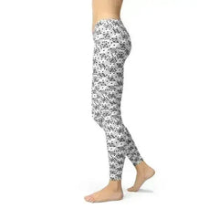 Womens Black and White Dice Leggings - Femstylo
