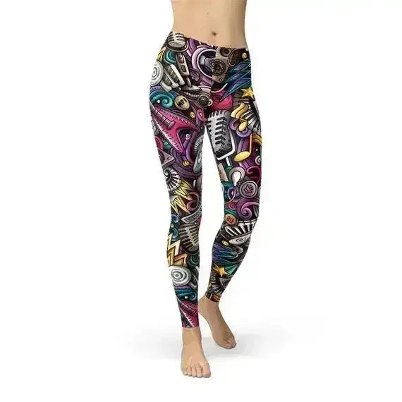 Womens Grunge Rock n Roll Leggings - Femstylo