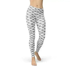 Womens Black and White Dice Leggings - Femstylo