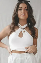 Women's Solid Color Sexy Women's Halter Tank Top - Femstylo