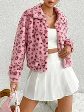Valentine's Day Love Leopard Print Plush Jacket - Femstylo