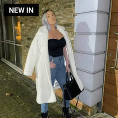 Jackie Double Breasted Borg Teddy Midi Coat - Femstylo