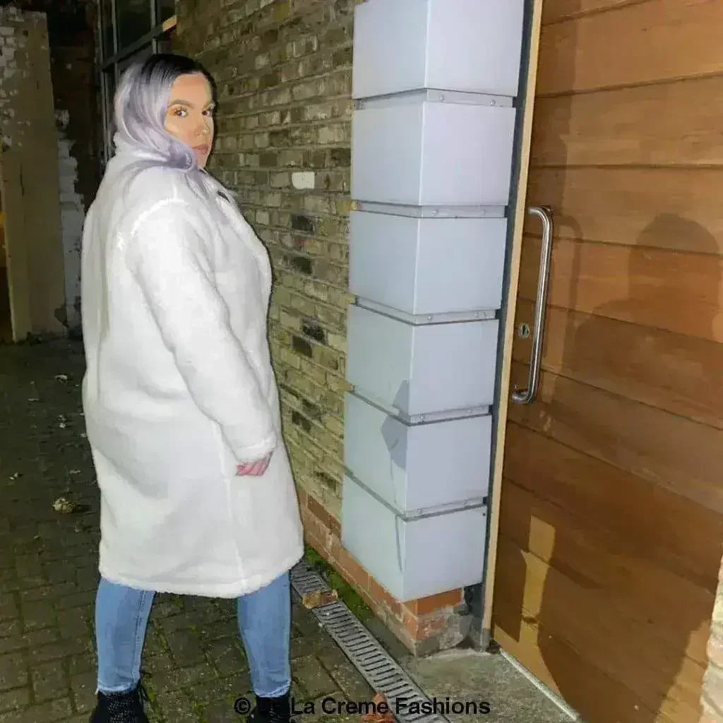 Jackie Double Breasted Borg Teddy Midi Coat - Femstylo