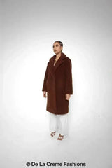 Jackie Double Breasted Borg Teddy Midi Coat - Femstylo