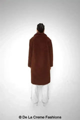 Jackie Double Breasted Borg Teddy Midi Coat - Femstylo