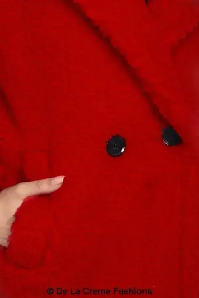 Jackie Double Breasted Borg Teddy Midi Coat - Femstylo