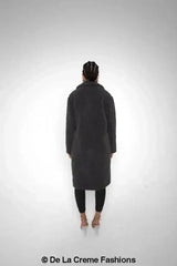 Jackie Double Breasted Borg Teddy Midi Coat - Femstylo