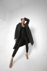 Jackie Double Breasted Borg Teddy Midi Coat - Femstylo