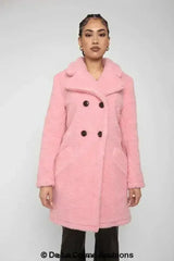 Janine Double Breasted Borg Teddy Coat - Femstylo