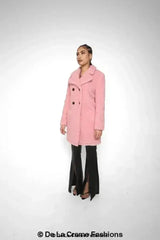 Janine Double Breasted Borg Teddy Coat - Femstylo