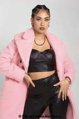 Janine Double Breasted Borg Teddy Coat - Femstylo