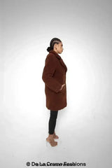 Janine Double Breasted Borg Teddy Coat - Femstylo