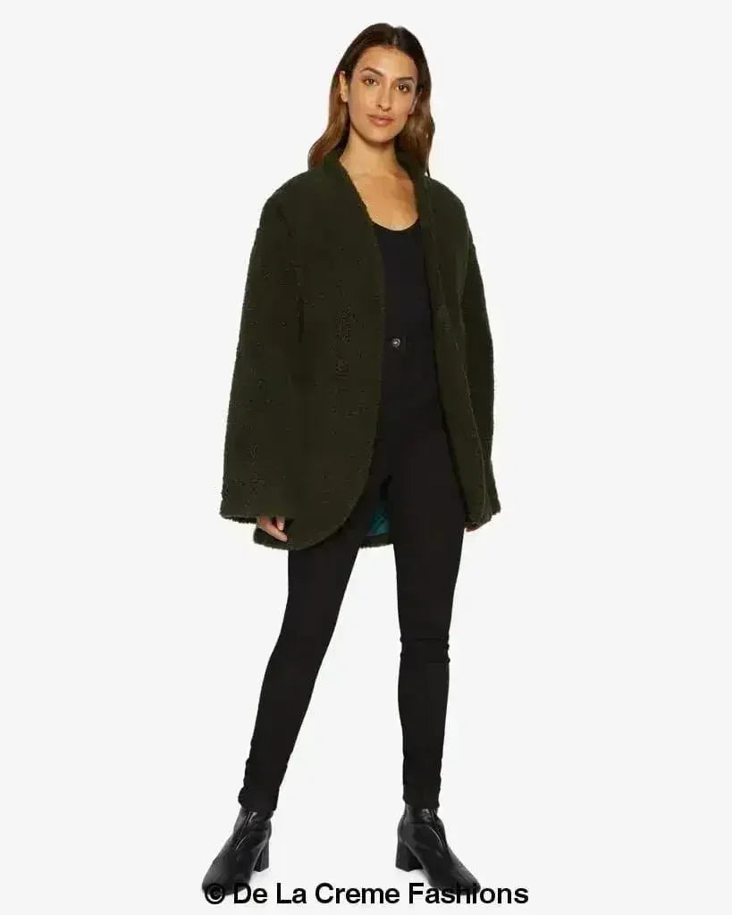 Open Front Belted Teddy Coat (1917) - Femstylo