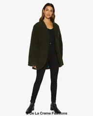 Open Front Belted Teddy Coat (1917) - Femstylo