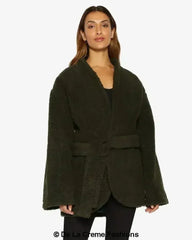 Open Front Belted Teddy Coat (1917) - Femstylo