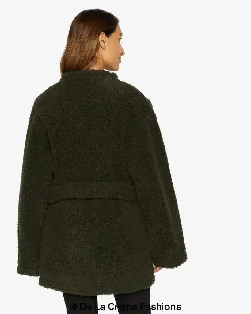 Open Front Belted Teddy Coat (1917) - Femstylo