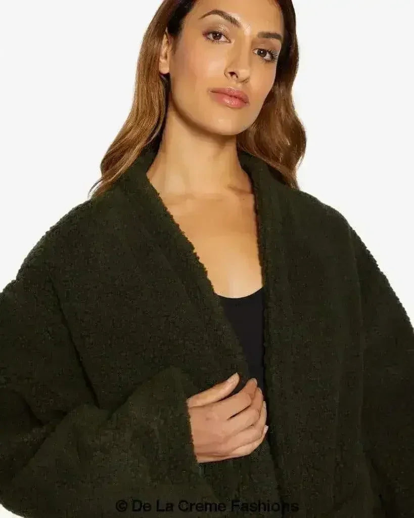 Open Front Belted Teddy Coat (1917) - Femstylo