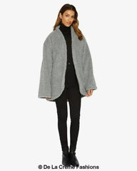 Open Front Belted Teddy Coat (1917) - Femstylo