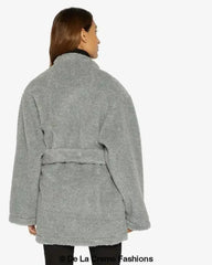 Open Front Belted Teddy Coat (1917) - Femstylo