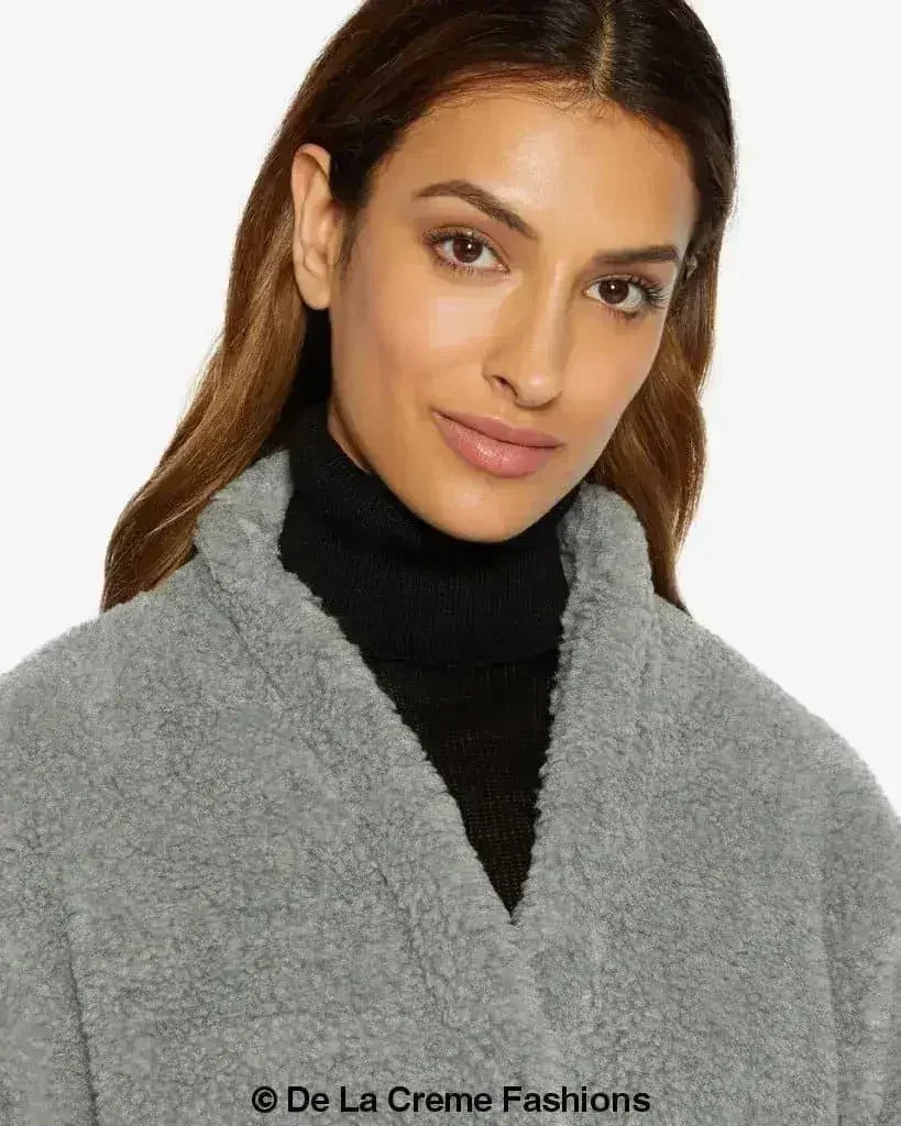 Open Front Belted Teddy Coat (1917) - Femstylo