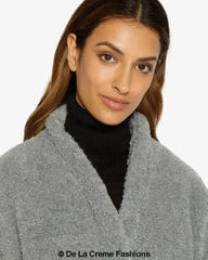 Open Front Belted Teddy Coat (1917) - Femstylo