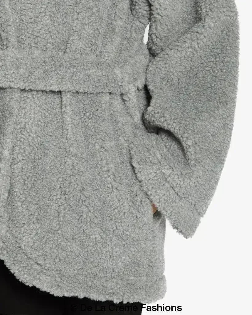 Open Front Belted Teddy Coat (1917) - Femstylo