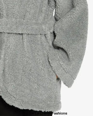 Open Front Belted Teddy Coat (1917) - Femstylo