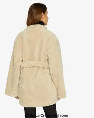 Open Front Belted Teddy Coat (1917) - Femstylo