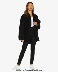 Open Front Belted Teddy Coat (1917) - Femstylo