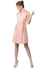 Vienna Dress - Fit and flare wing tip collar dress - Femstylo
