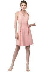 Vienna Dress - Fit and flare wing tip collar dress - Femstylo