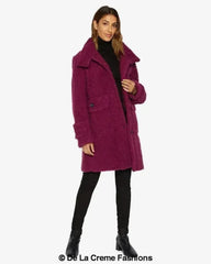 Julie High Neck Borg Teddy Coat - Femstylo