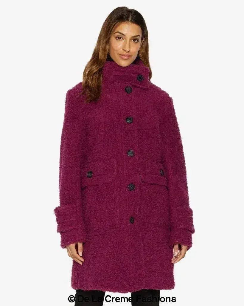 Julie High Neck Borg Teddy Coat - Femstylo