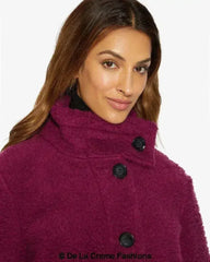 Julie High Neck Borg Teddy Coat - Femstylo