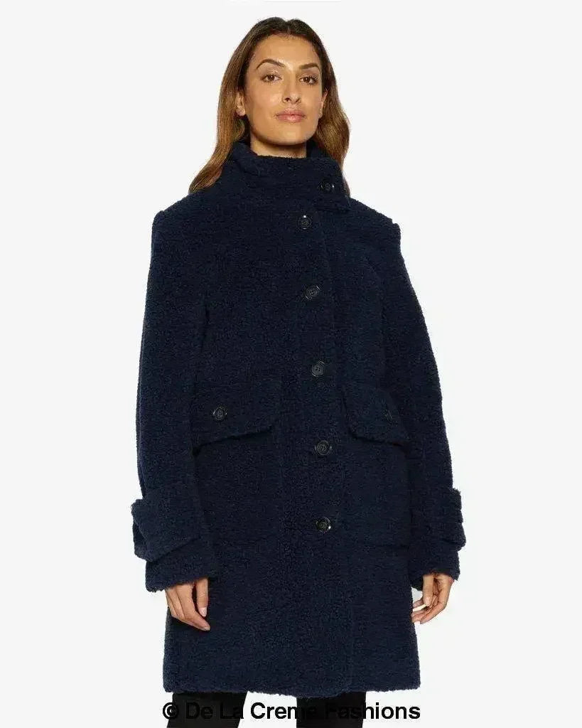 Julie High Neck Borg Teddy Coat - Femstylo