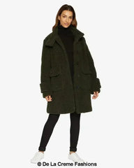Julie High Neck Borg Teddy Coat - Femstylo